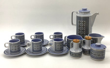 Retro Hornsea England Wandteppich 22-teiliges Frühstücksset blau & grün (Tap 1)
