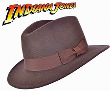 Indiana Jones Style 100% Wollfilz Fedora braun Hut knautschbar wasserabweisend