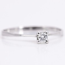 Gr. 61 - Zeitloser Weißgold 585/14K Solitaire Vorsteckring 0,10 ct. Brillant