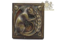 Alte Jugendstil Bronze Platte