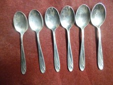 WMF  6 Stück Teelöffel / Mokkalöffel Modell 4000 Wien  12,8 cm