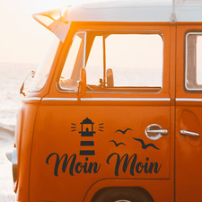 Leuchtturm Aufkleber mit Spruch Maritim Vögel Meer Wohnmobil Wohnwagen 20x10 cm