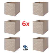 6x IKEA DRÖNA Aufbewahrungsboxen beige Stoff Organizer für KALLAX Schrank 33x38x33cm