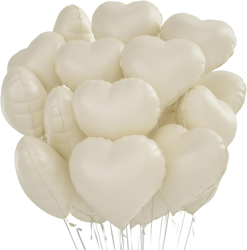 Herz folienballon cremeweiß - herz,
