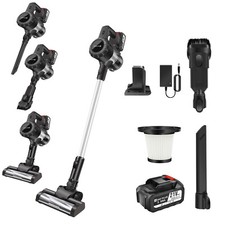 3-in-1 Multi Staubsauger Beutellos mit 1/2 Akku Zyklon HandstaubSauger Tierhaare