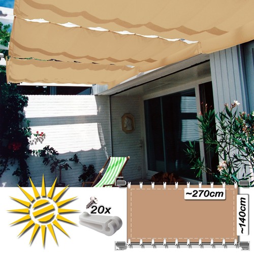 Seilspannmarkise sand 270 x - seilspannmarkise,