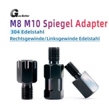 Motorrad Motorroller Spiegel Adapter M8 M10 Rechtsgewinde/Linksgewinde Edelstahl