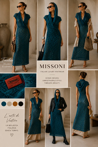 Missoni kleid petrol ajour - kleid,