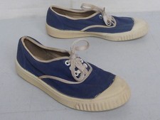 alte Turnschuhe Kinder Kinderturnschuhe DDR Stoff Gummisohle blau weiß Größe 19