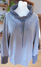 ?Cecil Longpulli Gr XL 42 44 grau schwarz Pulli Pullover Zugbändel hoher Kragen