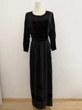 90s Vintage Kleid Schwarz Maxi