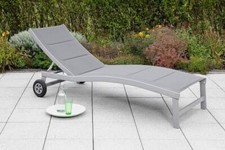 Gartenliege verstellbar Sonnenliege verstellbar Aluminium Relaxliege Rollliege