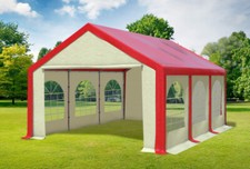 Partyzelt 4x6m Rot Beige PVC
