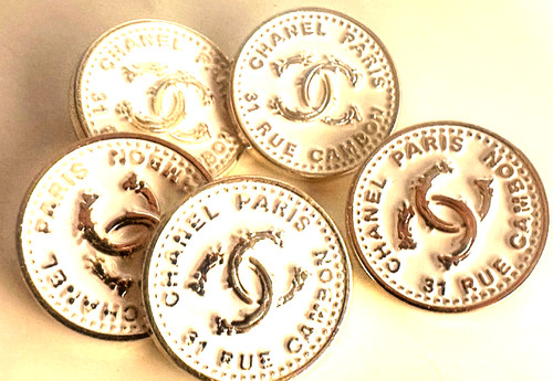 5er set chanel knöpfe weiß - 5er,