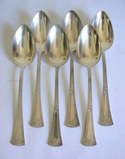 ERBE IDEAL 6 SUPPENLÖFFEL JUGENDSTIL ART NOUVEAU 20ER VERSILBERUNG 20,1 CM