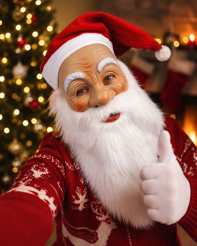 Weihnachtsmann maske mit bart - weihnachtsmann,