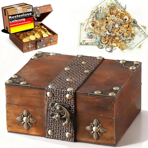 Schatzkiste holz vintage - schatzkiste,