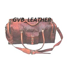 Herren Original Leder Vintage Duffle Wochenende Garrments Übernachten Gym Tasche