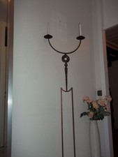 Kerzenständer Antiker Kerzenleuchter Standleuchter gusseisen 2x Leuchter ITALIEN