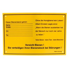 Vorsicht Bienen Warnschild mit
