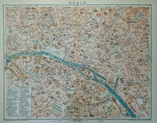 Stadtplan Paris in Frankreich, Brockhaus 1898 