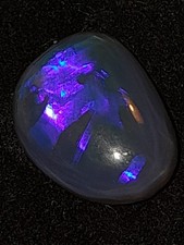 Black Opal aus Lightning Ridge, 10,1ct poliert, High dome Nobby blue on black