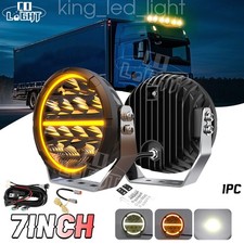 2 Stück E-Geprüft 7'' Rund Led Driving Spot Licht DRL For Scania Volvo DAF MAN