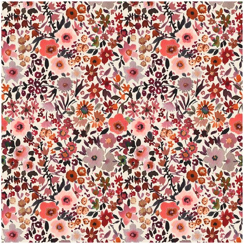 Blumen rot jersey - rot,