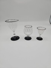 3 Stück Lauscha Bimini Glas Fadenglas Art Deco Top