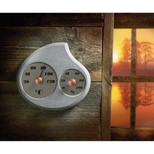 Hukka Design Maininki Sauna Hygro-Thermometer aus Speckstein Saunathermometer Hy