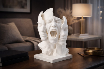 Abstrakte gesichter skulptur - gesichter,