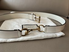 Original Gucci Horsebit Gürtel Beige Gold Neu Ohne Etikett 95