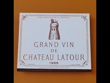 Weinetikett Chateau Latour 1965 Etikett Sammler Bordeaux Wein Grand Cru
