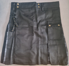 Kilt Cotton Jeans Hybrid Kilt Modern Box Pleated Tartan Traditional