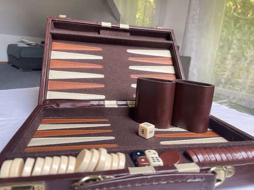 Edles backgammon set - set, leder