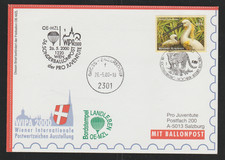 Ballonpostflug - Pro Juventute 56. Ballonfahrt ab UNO Wien 26.05.2000