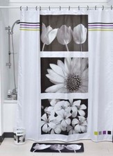 Duschvorhang WC Vorleger weiss