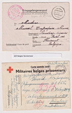 1941+1944 Belgien Deutsche Besetzung 2 Belege Kriegsgefangenenpost Zensur