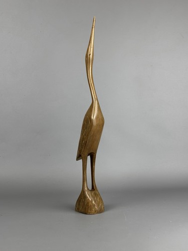 Vintage holzfiguren kranich - holzfiguren,