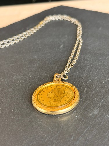 Vintage kette muenzanhaenger - vintage,