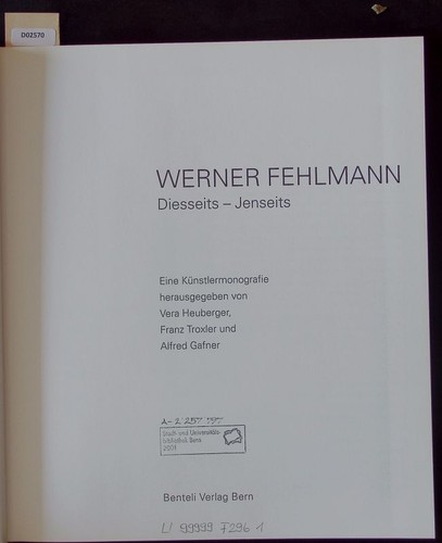 Werner fehlmann diesseits - werner, fehlmann.