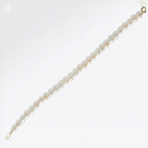 14k gold perlenarmband - gold, zoll