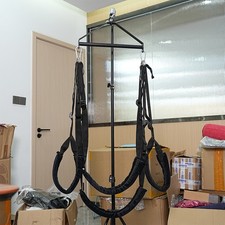 Fetisch Cosplay Swing Sling Stuhl mit Dreieck Frame Spring Paare DE