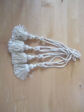 4 Stück Vorhang Raffhalter Vorhang Seilquasten mit Fransen und Quaste beige