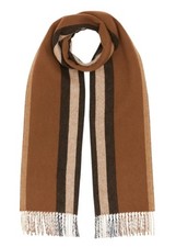 Original Burberry Schal Kaschmir Unisex Braun Beige gestreift Sonderedition