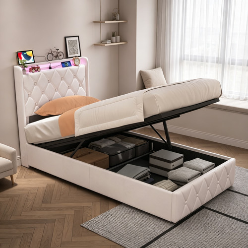 Boxspringbett 90x200 mit led - mit,