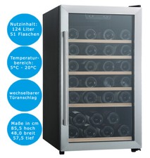 Weintemperierschrank PKM WKS52-2 Flaschenkühlschrank 51 Flaschen 5°-20°C. B-WARE