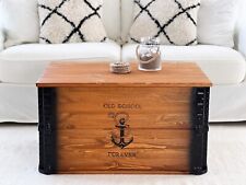 Truhe Couchtisch Holz massiv Wohnzimmertisch Truhentisch Kiste vintage shabby