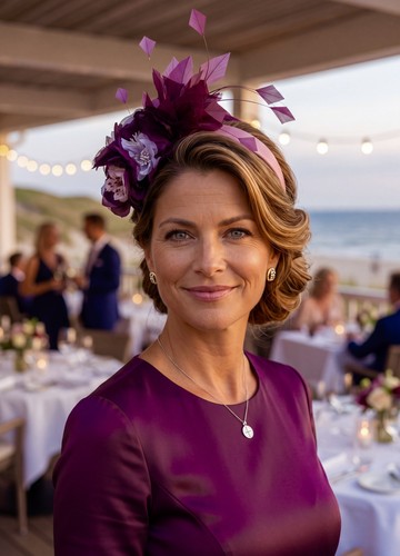 Fascinator beere lila seide - beere,