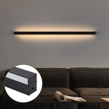 LED Wandleuchte Schwarz 60CM Lang Innen Wandlampe Wohnzimmer Schwenkbar NEU